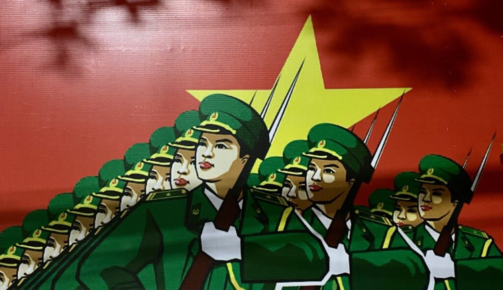 Propaganda poster, Cat Ba, Vietnam