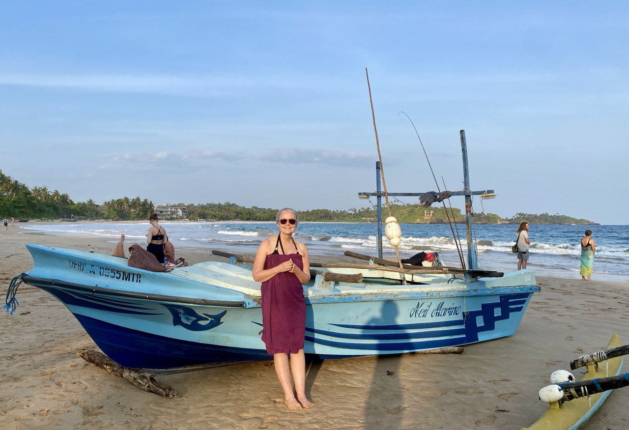 V on the beach at Talalla