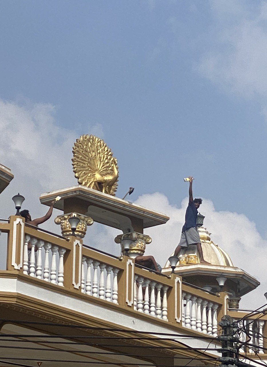 Painter's salute, Jaffna, Sri Lanka