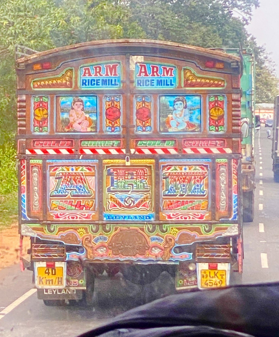 Bus's view of lorry, Sri Lanka